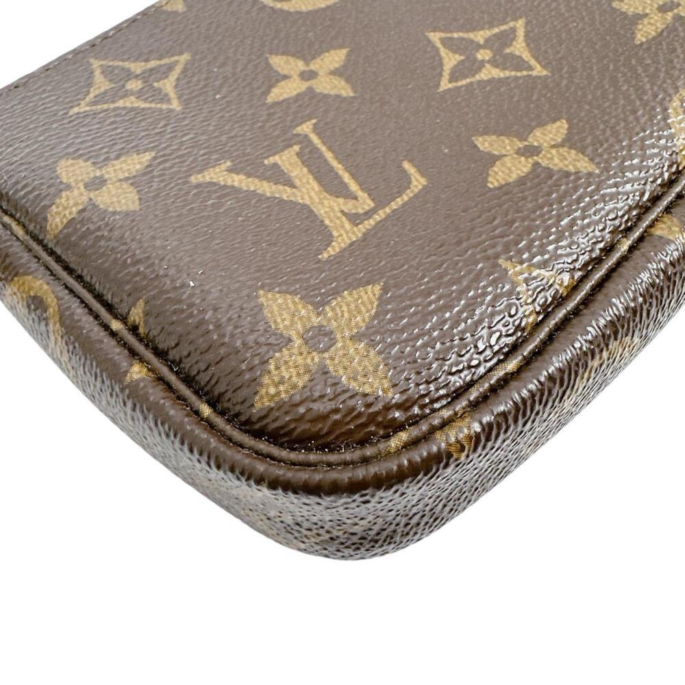 LOUIS VUITTON Authentic Brown Monogram Canvas Pochette Pouch - Picture 7 of 12